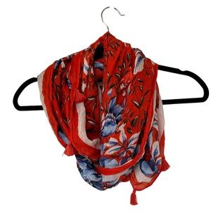 P🐞Tropical Flower Red and Blue Lightweight Infinity Scarf